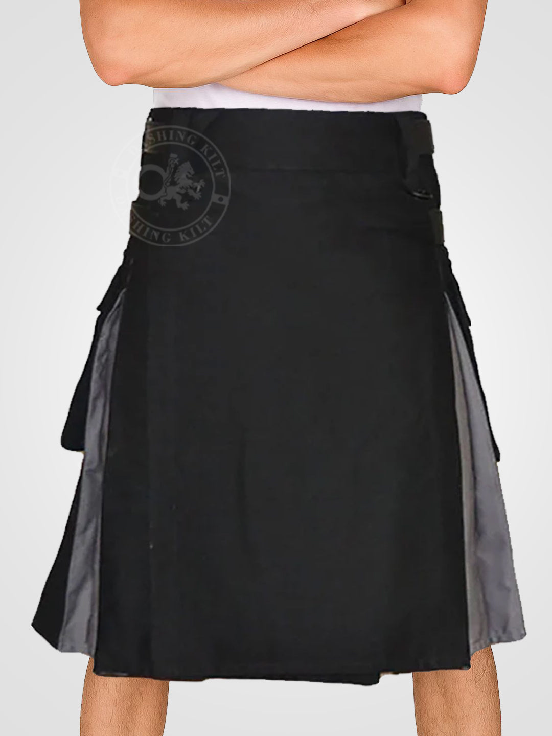 Hybrid Black Gray Adjustable Kilt