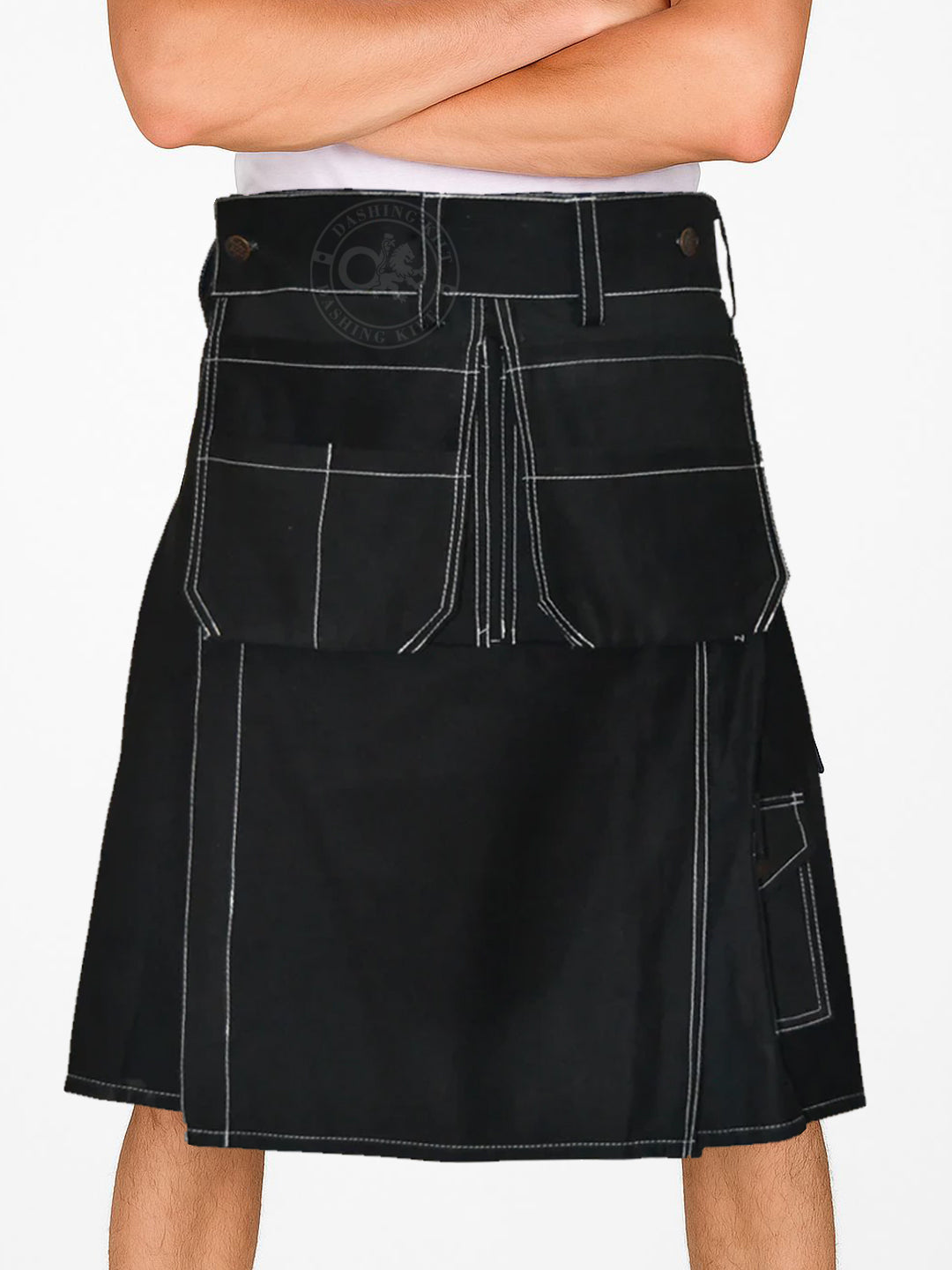 Contrast Thread Stitching Kilt