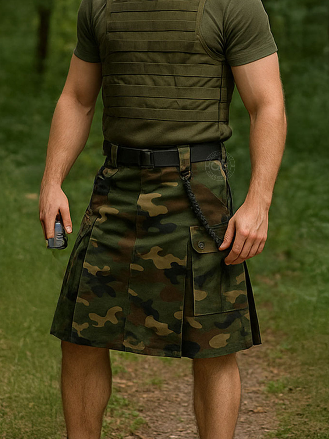 Men Woodland Camouflage Tactical Army Utility Kilt