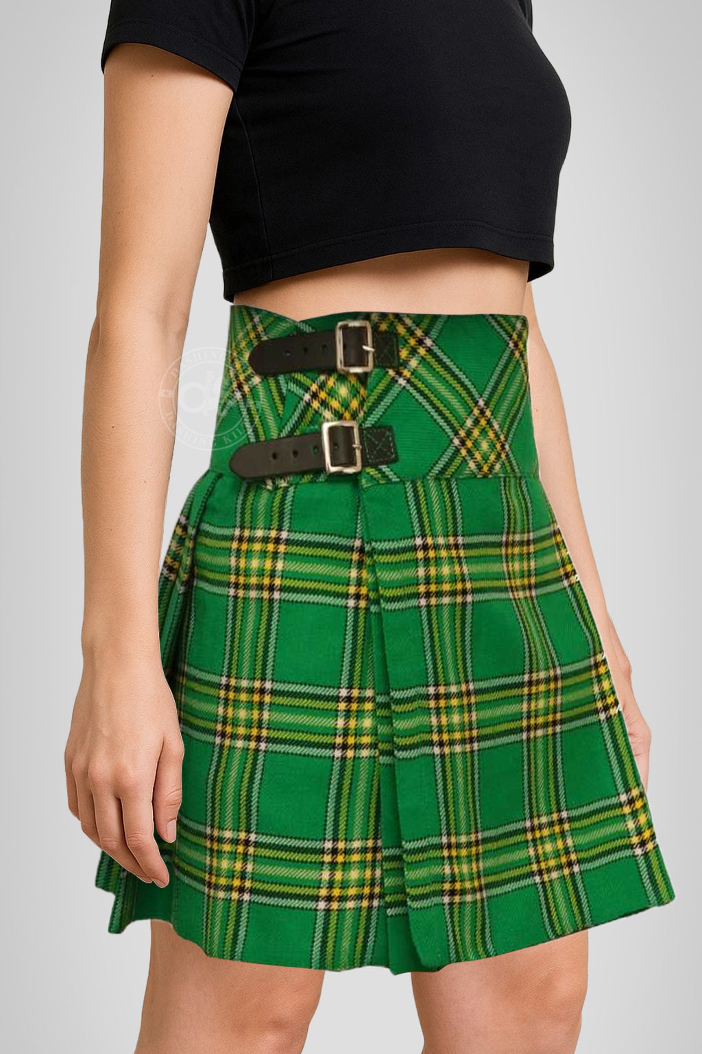 Women’s 16 inches National Irish Green Tartan Billi Kilt Skirt