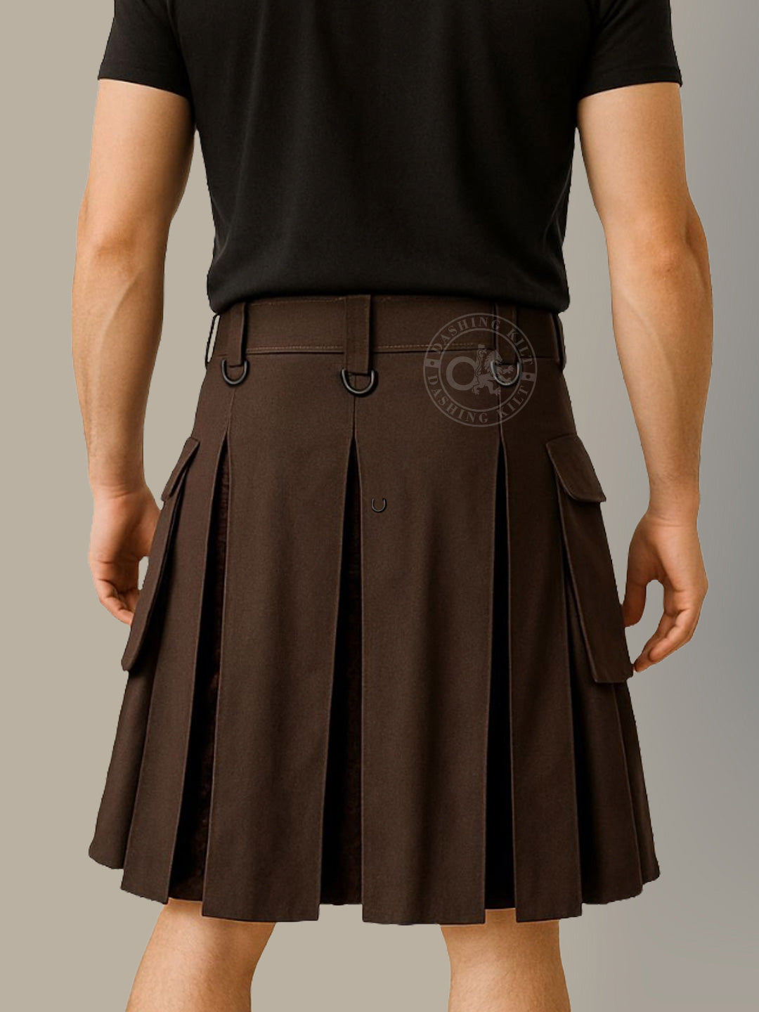 Custom Hybrid Artificial Brown Suede Leather Kilt