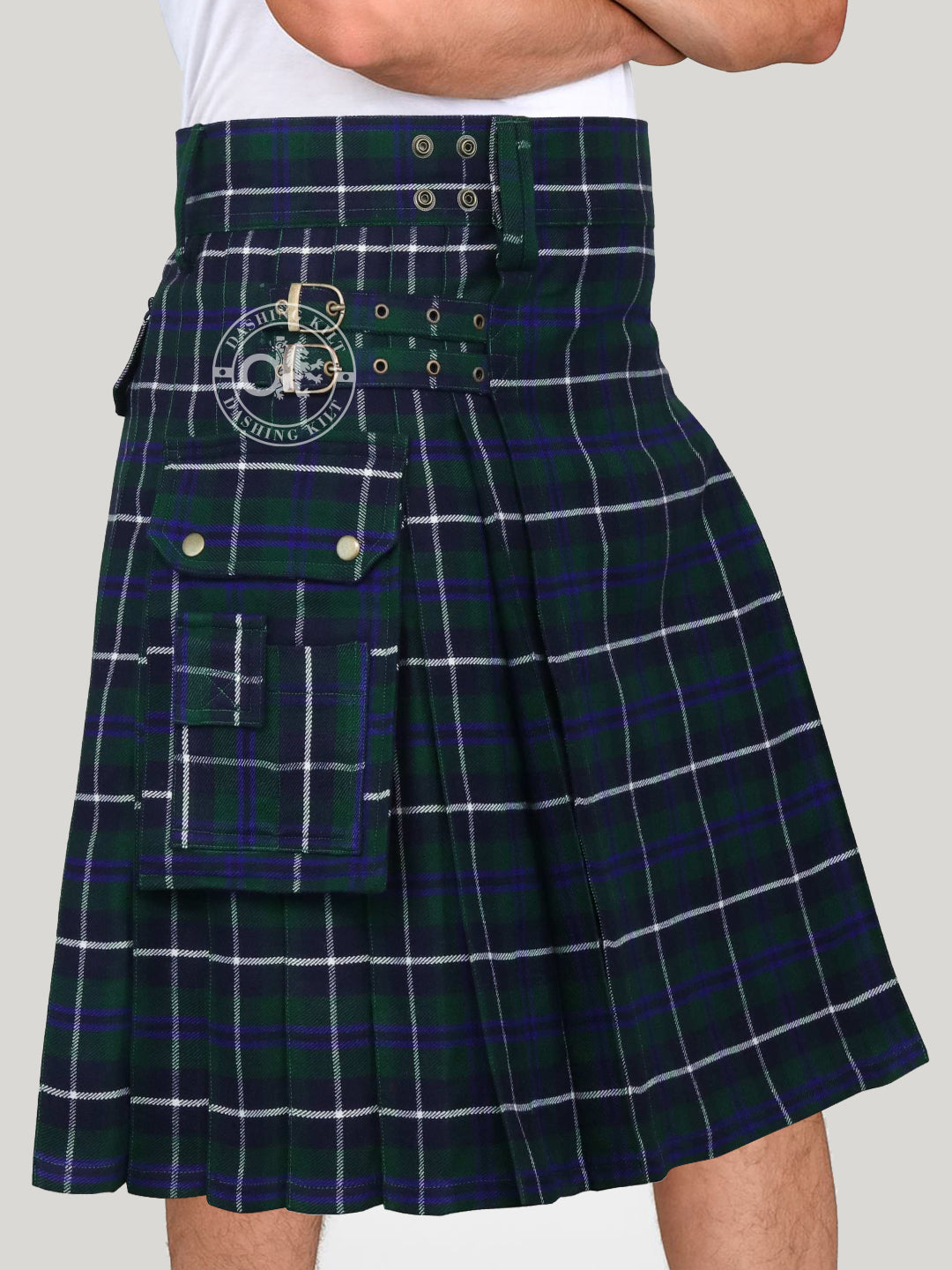 Blue Douglas Tartan 16oz Utility Kilt for Men