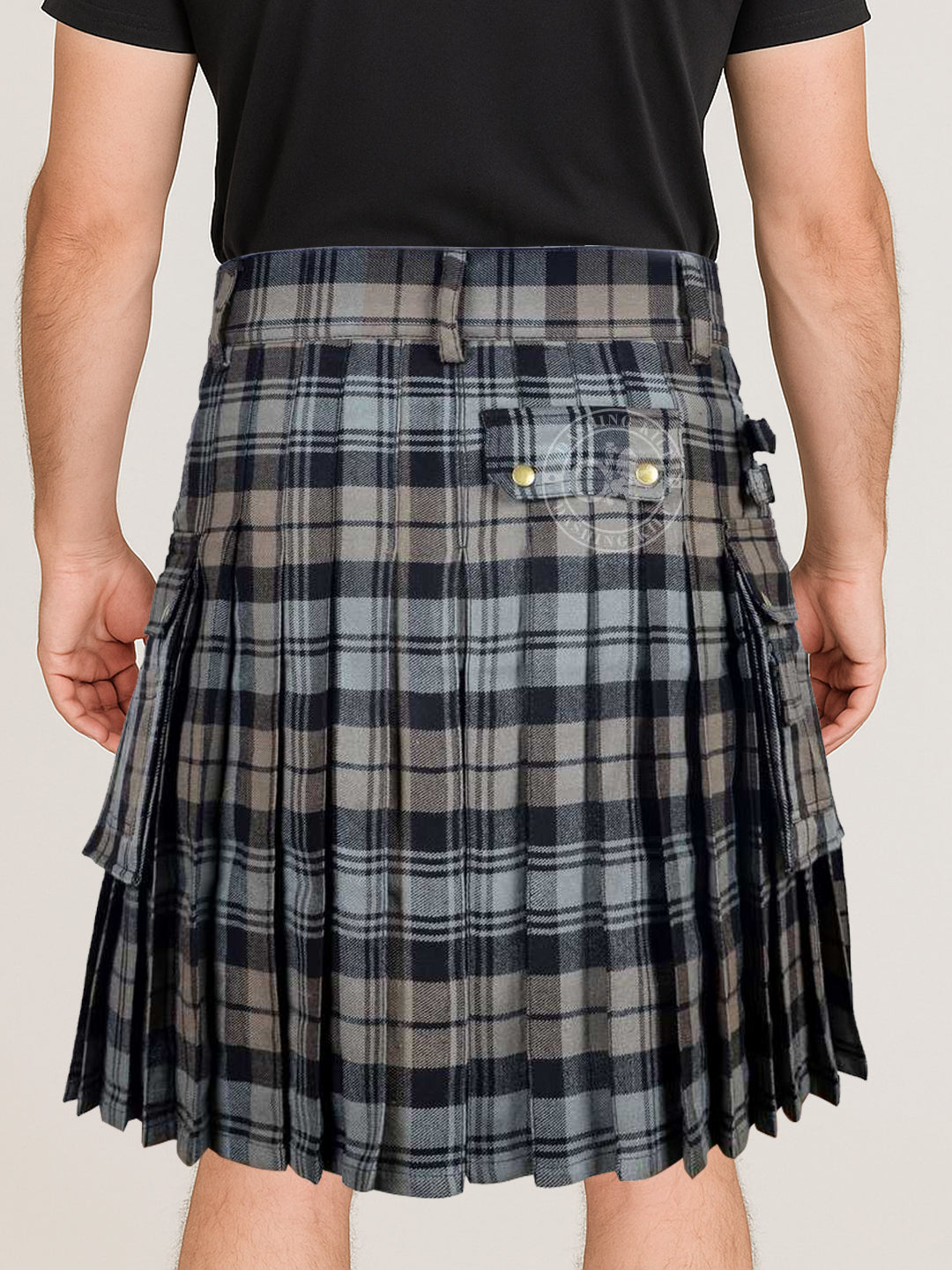 Black Watch Weathered Tartan 16oz Utility Kilt for Men