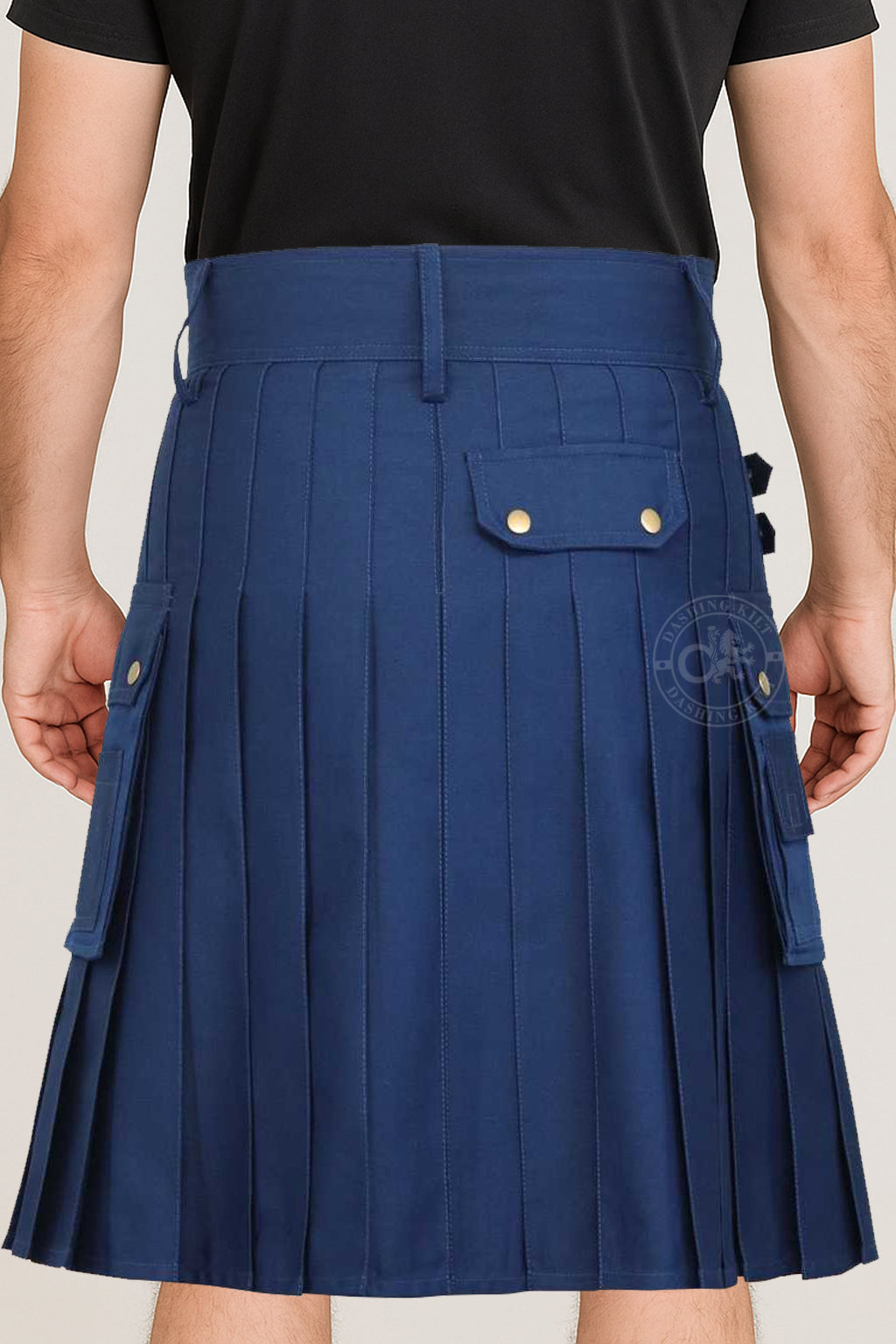 Navy Blue Cotton Utility kilt for men