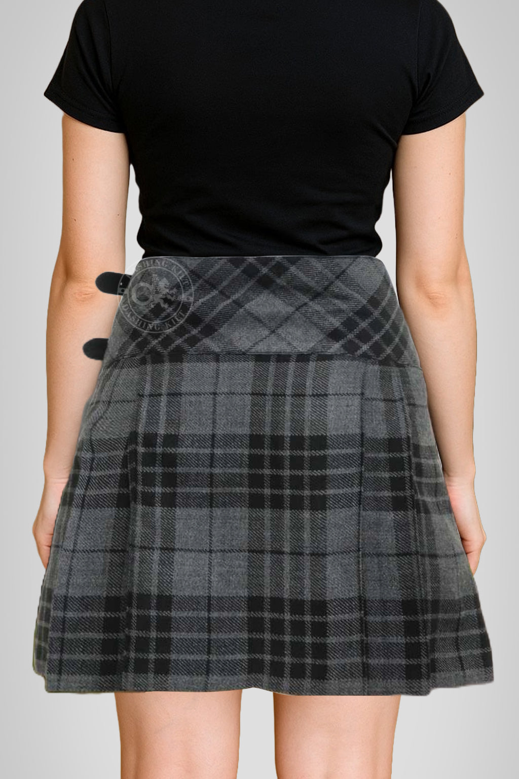 Women’s 16 inches Grey Watch Tartan Billi Kilt Skirt
