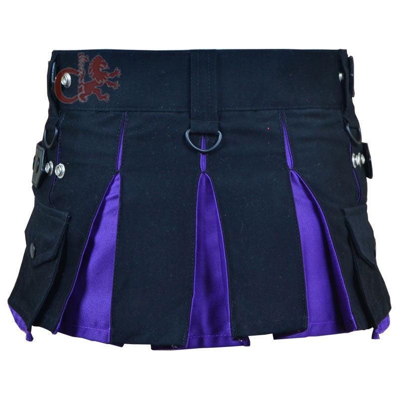 Deluxe Black and Blue Hybrid Kilt for Girls