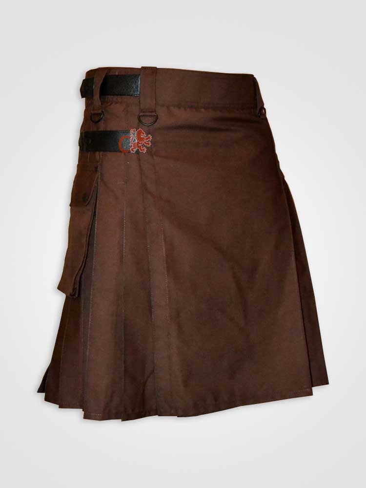 Chocolate brown Leather Straps Kilt