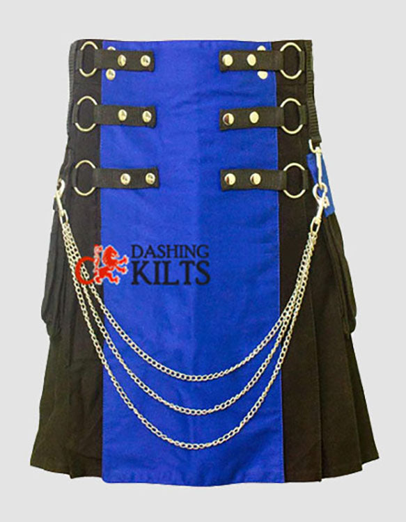 Fashion Tactical Blue & Black Hybrid Kilt