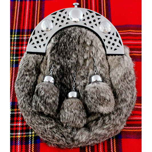 Full Dress Grey Rabbit Fur Sporran