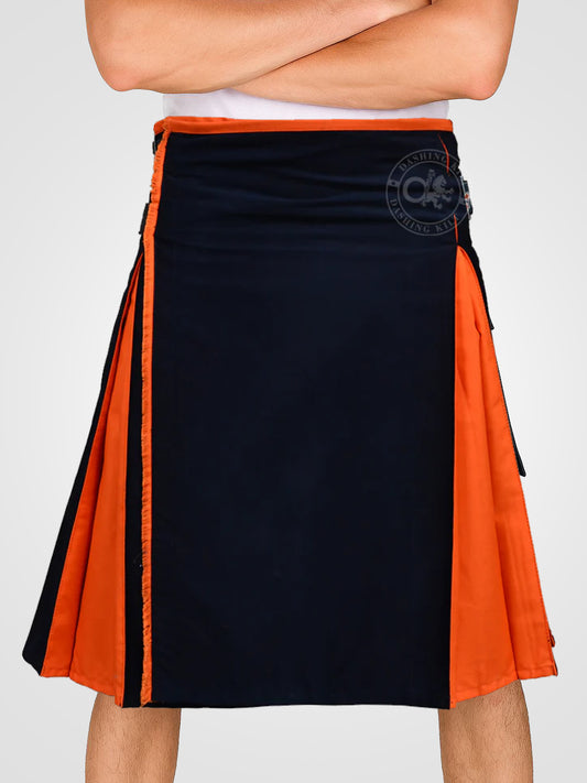 Classic Hybrid Black and Orange Kilt