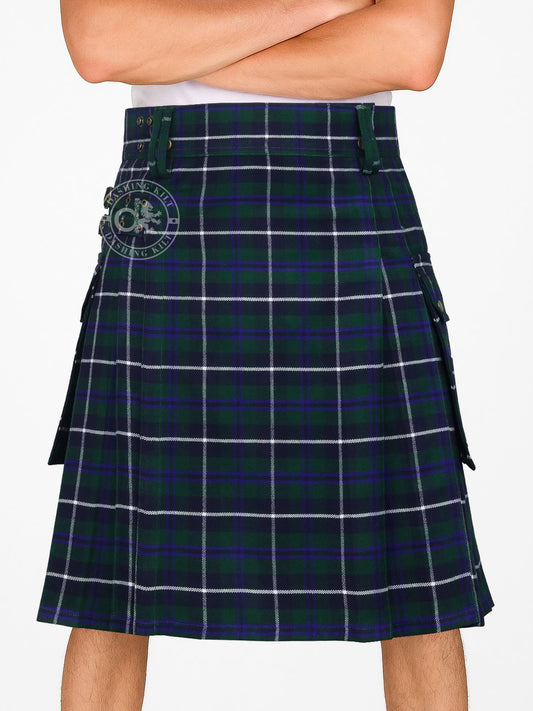 Blue Douglas Tartan 16oz Utility Kilt for Men