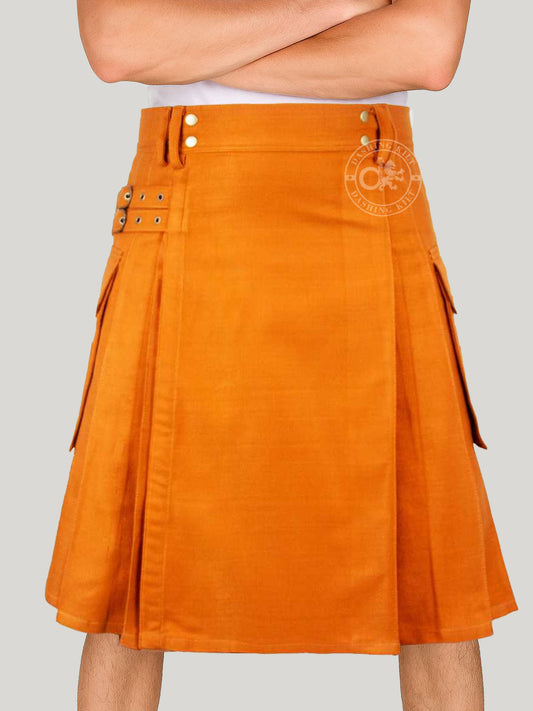 Saffron Tartan 16oz Utility Kilt for Men
