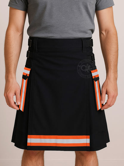 Fireman Leather Straps High Visibility Kilt