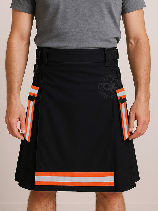Fireman Leather Straps High Visibility Kilt