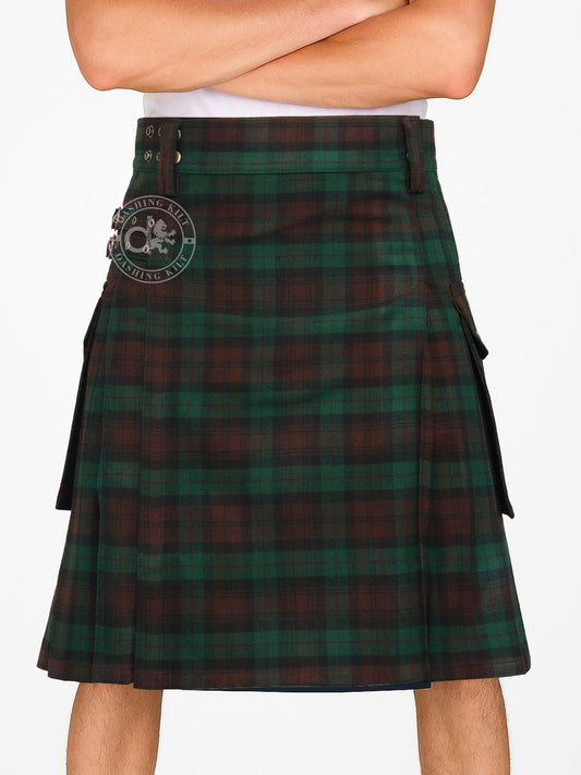Brown Watch Tartan 16oz Utility Kilt for Men