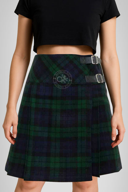Women’s 16 inches Black Watch Tartan Billi Kilt Skirt