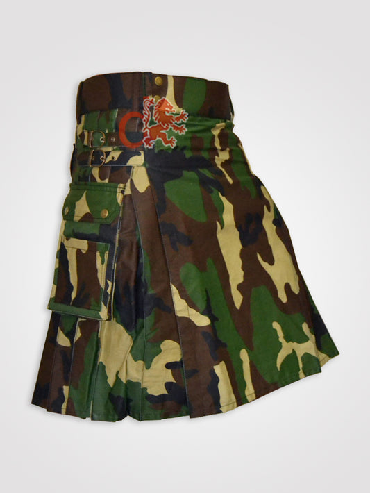 Men Woodland Camouflage Tactical Army Utility Kilt