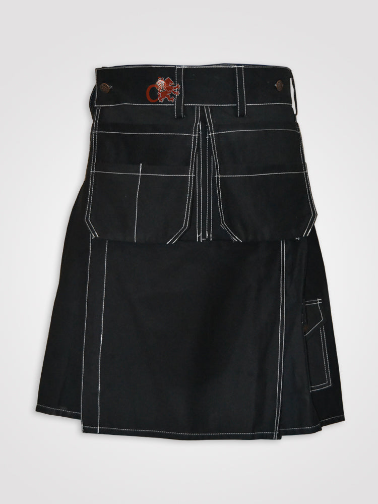 Contrast Thread Stitching Kilt