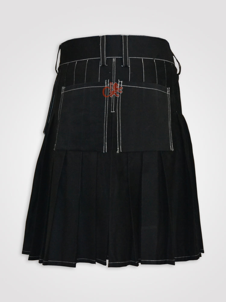 Contrast Thread Stitching Kilt