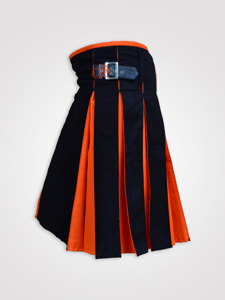 Classic Hybrid Black and Orange Kilt