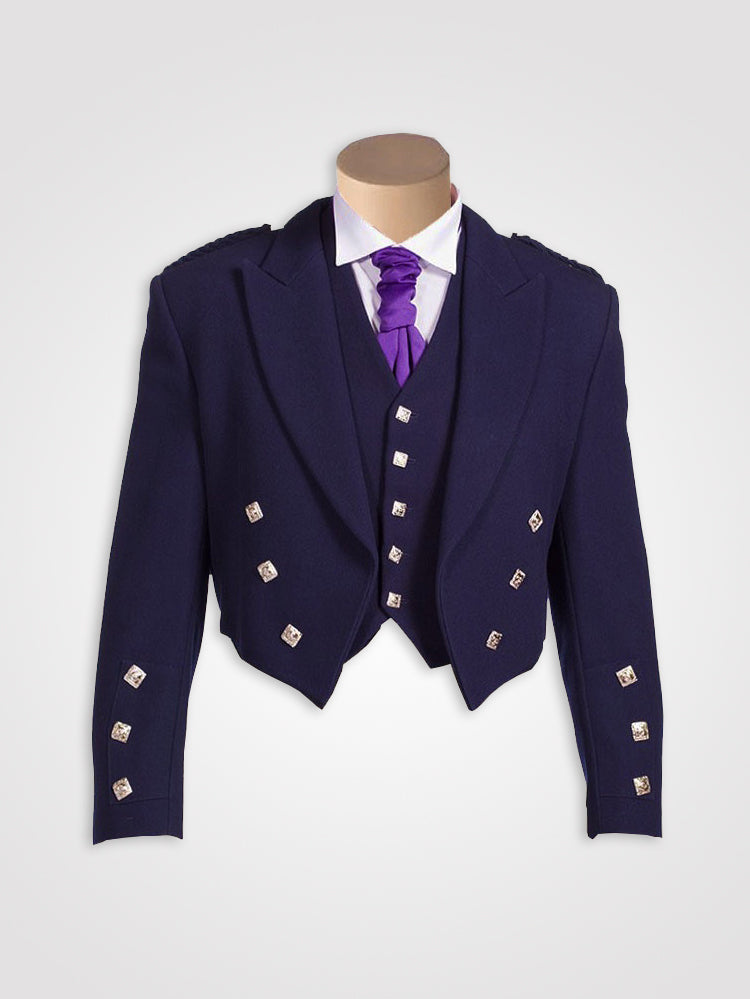 Navy Blue Prince Charlie Jacket & Waistcoat