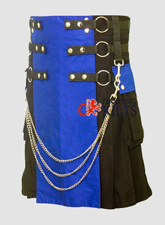Fashion Tactical Blue & Black Hybrid Kilt