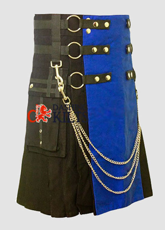 Fashion Tactical Blue & Black Hybrid Kilt
