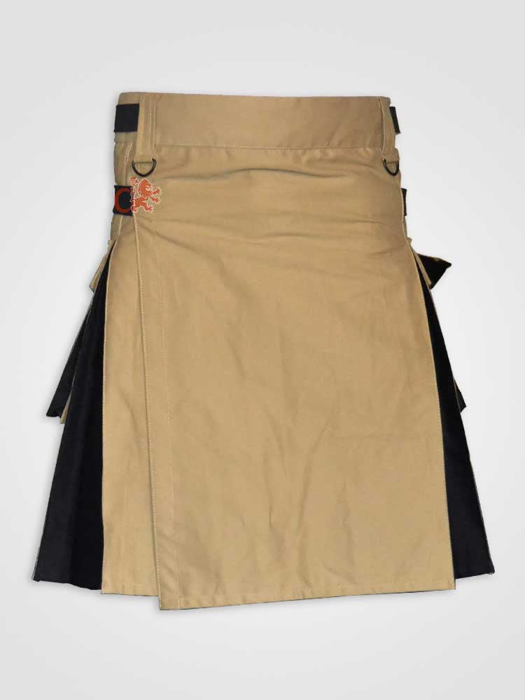 Khaki and Black Hybrid kilt