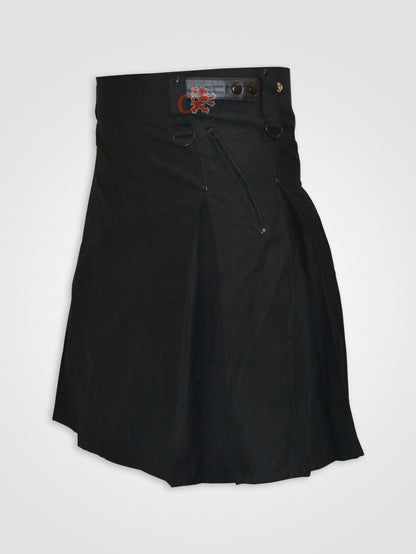 Box Pleated Leather Straps Mocker kilt