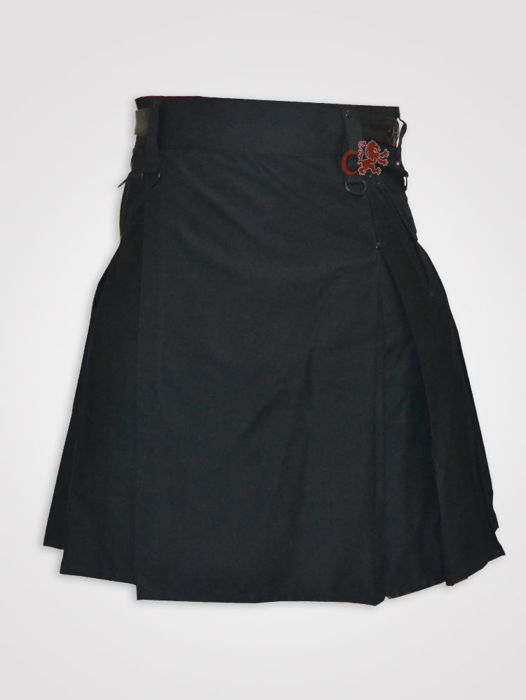 Box Pleated Leather Straps Mocker kilt