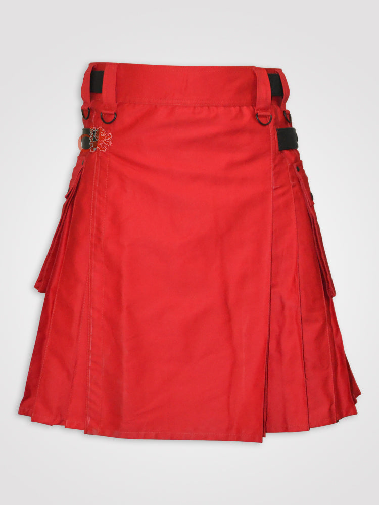 Red Leather Straps kilt